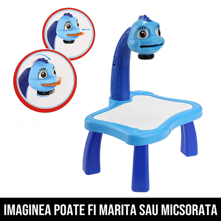 Proiector pentru desen cu masuta si carioci dino artist