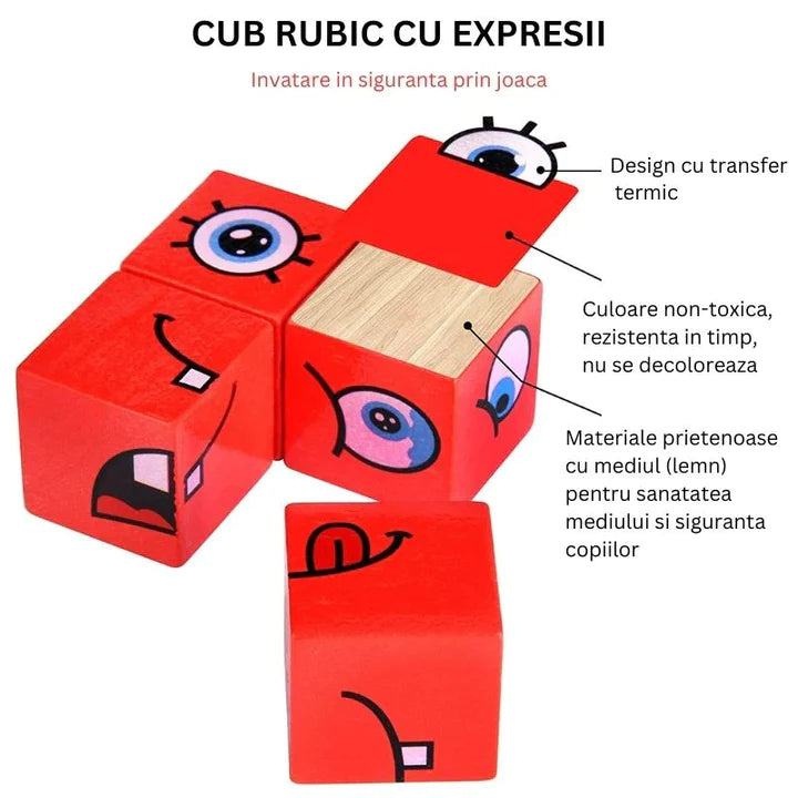 Puzzle Montessori cu Fețe Haioase