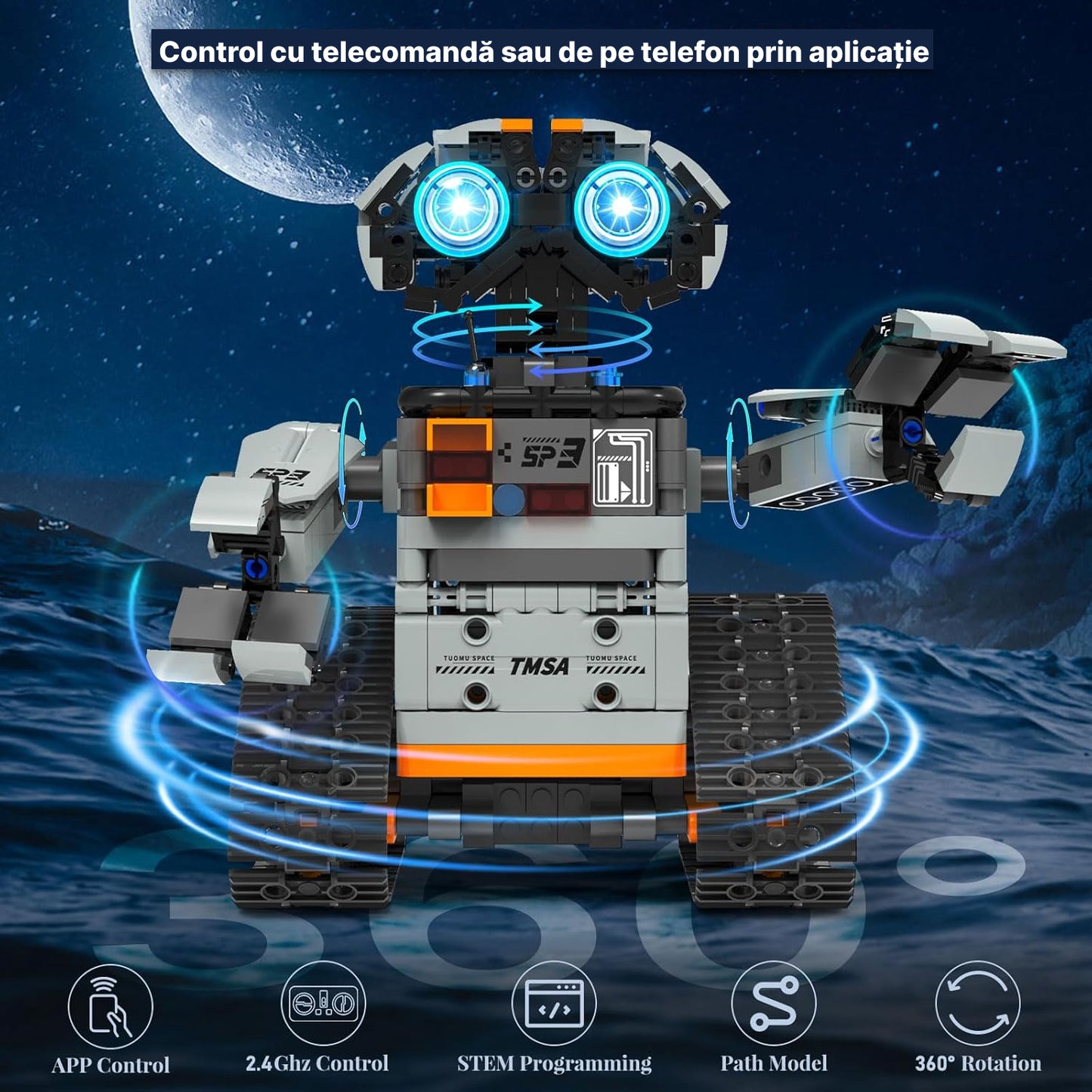 STEM Robotul TUOMU T2008 - Programabil 5 in 1 cu telecomanda