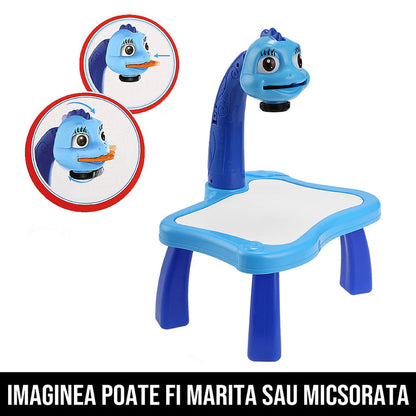 Proiector pentru desen cu masuta si carioci dino artist