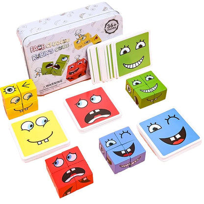 Puzzle Montessori cu Fețe Haioase