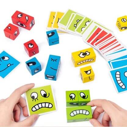 Puzzle Montessori cu Fețe Haioase