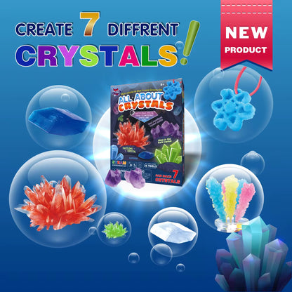 Kit STEM – Creșterea Cristalelor Colorate | 7 Experimente Științifice pentru Copii 8+