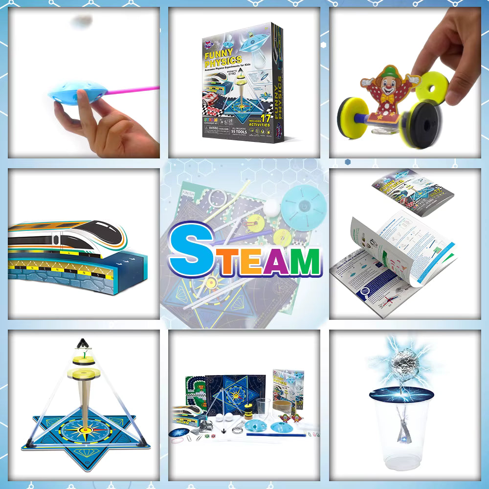 Kit STEM Fizică Distractivă – 17 Experimente Interactive pentru Copii 8+