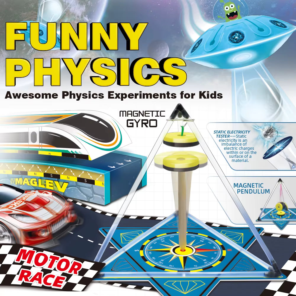 Kit STEM Fizică Distractivă – 17 Experimente Interactive pentru Copii 8+