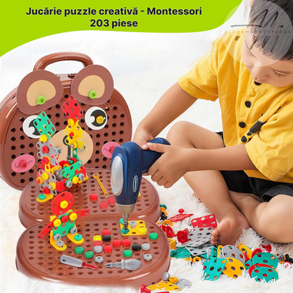 Jucărie puzzle creativă - Montessori 203 piese